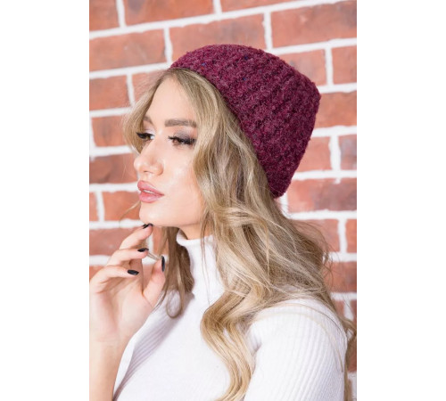 Осенне-зимняя женская шапка, темно-пудрового цвета, 167R7774