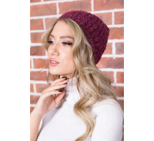 Осінньо-зимова жіноча шапка, темно-пудрового кольору, 167R7774