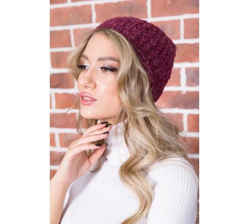 Осенне-зимняя женская шапка, темно-пудрового цвета, 167R7774