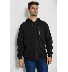Кофта мужская на флисе с капюшоном 244R2563, цвет Черный