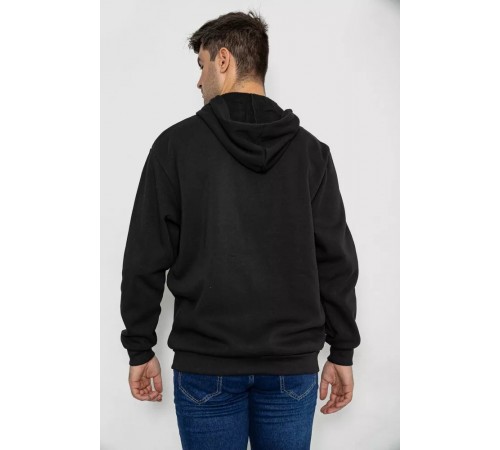 Кофта мужская на флисе с капюшоном 244R2563, цвет Черный Кофта мужская на флисе с капюшоном 244R2563, цвет Черный