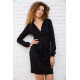 Мини-платье с V-образным вырезом, черного цвета, 167R050-2.
