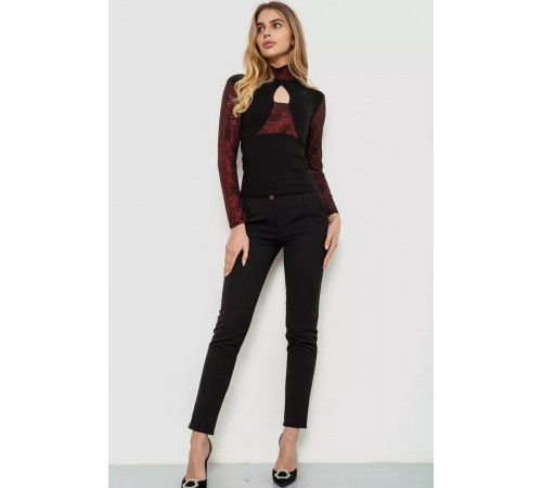 Гольф женский нарядный, цвет черно-красный, 186R107-1.