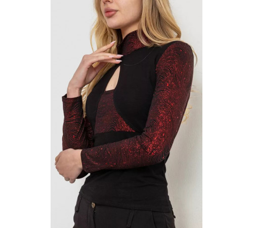 Гольф женский нарядный, цвет черно-красный, 186R107-1.