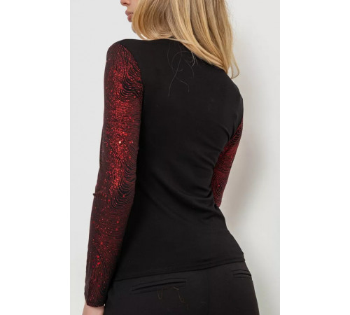 Гольф женский нарядный, цвет черно-красный, 186R107-1.