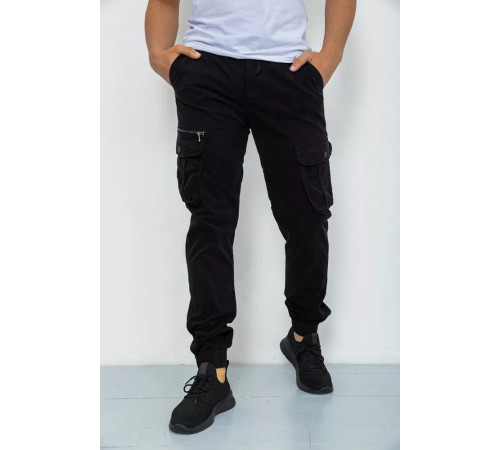Штани карго чоловічі, колір чорний, 244R2073