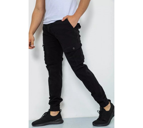 Штани карго чоловічі, колір чорний, 244R2073
