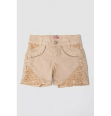 Джинсовые шорты для девочки, цвет бежевый, 247R10033