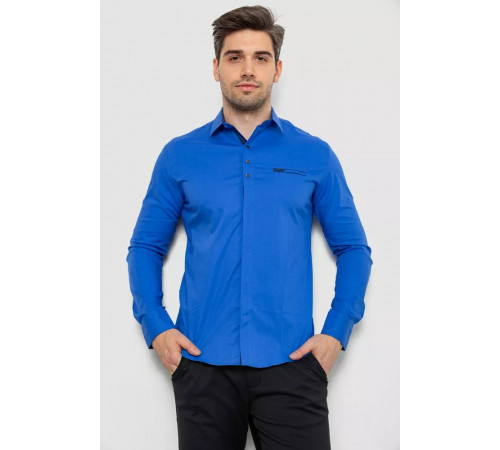 Рубашка мужская, цвет электрик, 214R7843