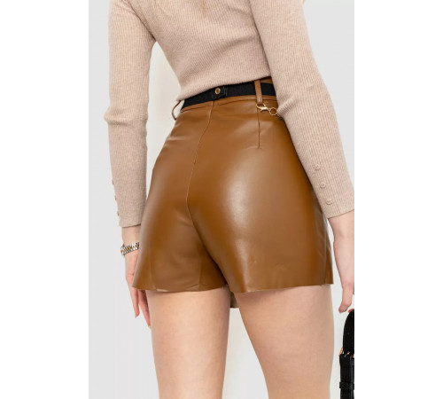 Шорти жіночі з екошкіри 186R52326, колір Коричневий