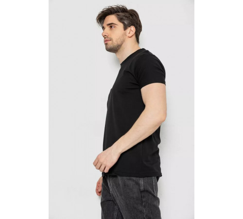 Футболка мужская однотонная батал, цвет черный, 244R2406