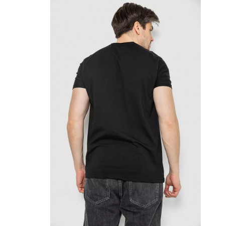 Футболка мужская однотонная батал, цвет черный, 244R2406