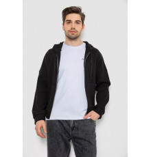 Кофта чоловіча на блискавці з капюшоном, колір чорний, 238R103