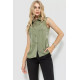 Блуза без рукавів однотонна, колір хакі, 102R068-4