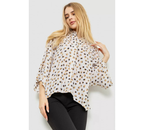 Блуза классическая свободного кроя, цвет молочный, 102R332.