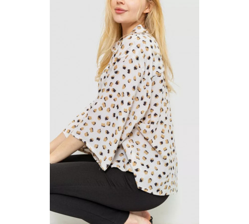 Блуза классическая свободного кроя, цвет молочный, 102R332.