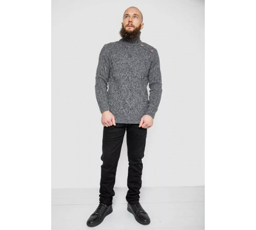 Кофта чоловіча на ґудзиках 214R10336, колір Темно-сірий