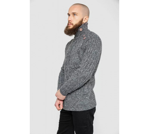 Кофта чоловіча на ґудзиках 214R10336, колір Темно-сірий