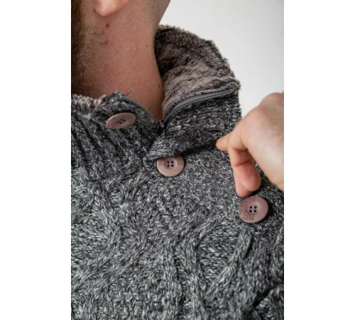 Кофта чоловіча на ґудзиках 214R10336, колір Темно-сірий