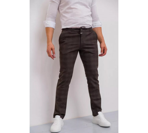 Штани чоловічі в клітку, колір коричневий, 194R2210