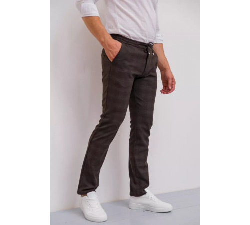 Штани чоловічі в клітку, колір коричневий, 194R2210