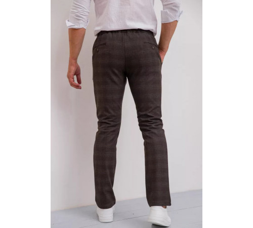 Штани чоловічі в клітку, колір коричневий, 194R2210