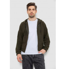 Кофта чоловіча на блискавці з капюшоном, колір хакі, 238R103-1