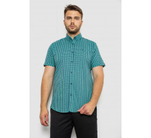 Рубашка мужская в клетку, цвет зеленый, 214R4564-1