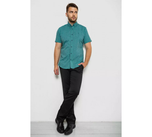 Рубашка мужская в клетку, цвет зеленый, 214R4564-1