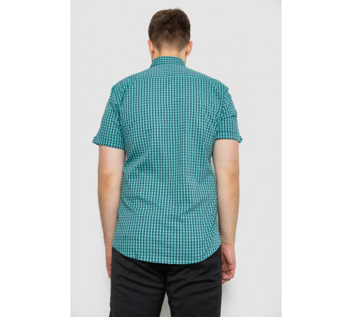 Рубашка мужская в клетку, цвет зеленый, 214R4564-1
