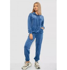 Спорт костюм женский велюровый, цвет джинс, 241R060