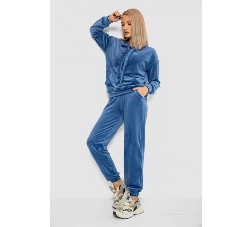 Спорт костюм женский велюровый, цвет джинс, 241R060 Спорт костюм женский велюровый, цвет джинс, 241R060