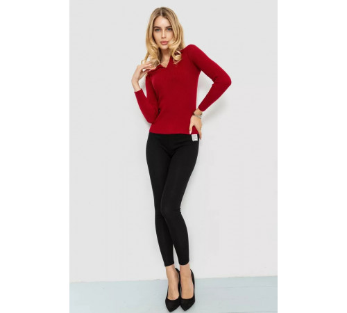 Кофта жіноча в рубчик, колір бордовий, 204R015