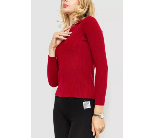 Кофта жіноча в рубчик, колір бордовий, 204R015