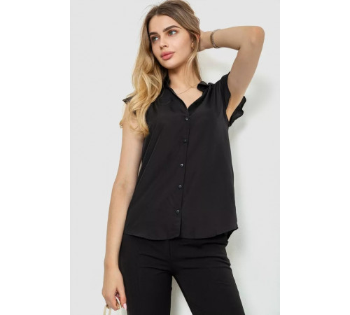 Блуза однотонная, цвет черный, 244R192