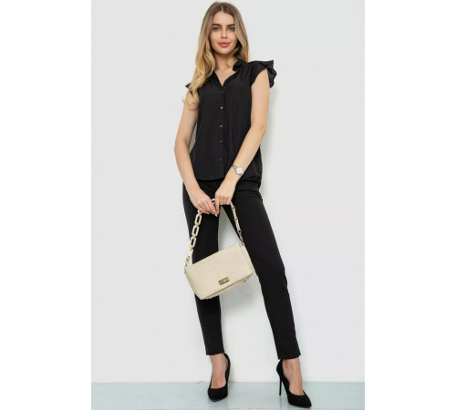 Блуза однотонная, цвет черный, 244R192