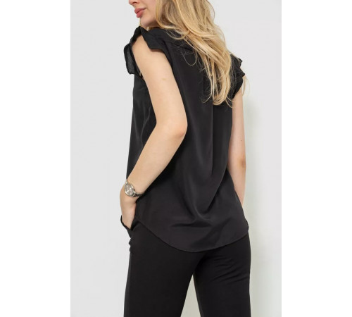 Блуза однотонная, цвет черный, 244R192