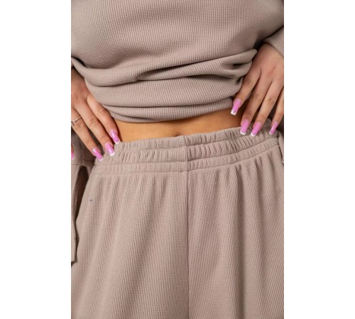 Женский костюм однотонный вафельный, цвет бежевый, 102R410 Женский костюм однотонный вафельный, цвет бежевый, 102R410