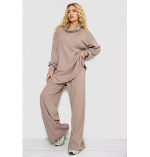 Женский костюм однотонный вафельный, цвет бежевый, 102R410