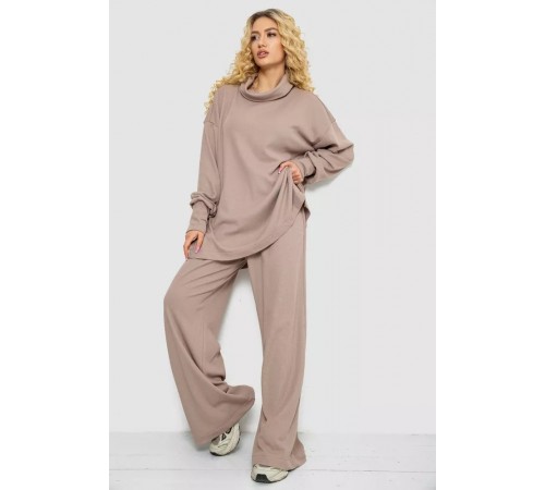 Женский костюм однотонный вафельный, цвет бежевый, 102R410 Женский костюм однотонный вафельный, цвет бежевый, 102R410