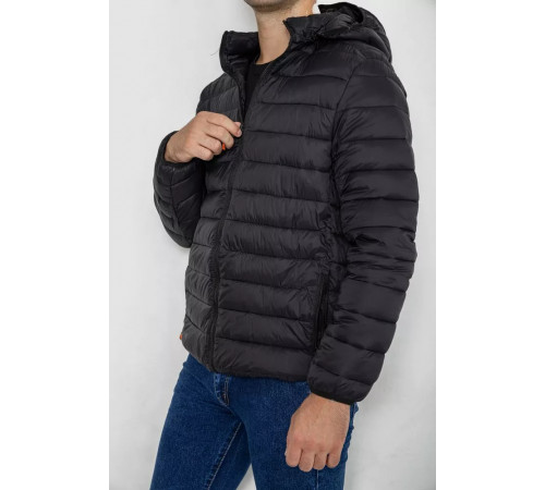 Демисезонная мужская куртка на синтепоне, цвет черный, 247R5070