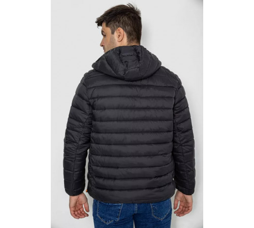 Демисезонная мужская куртка на синтепоне, цвет черный, 247R5070