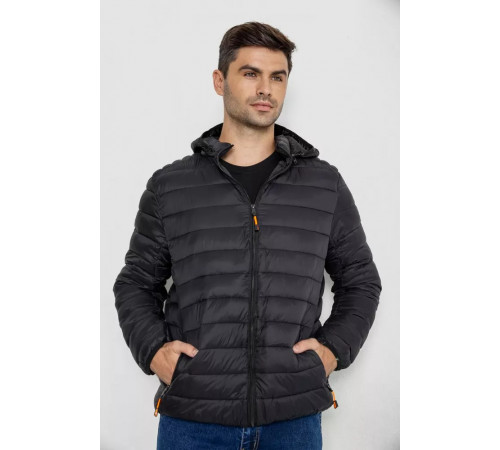 Демисезонная мужская куртка на синтепоне, цвет черный, 247R5070