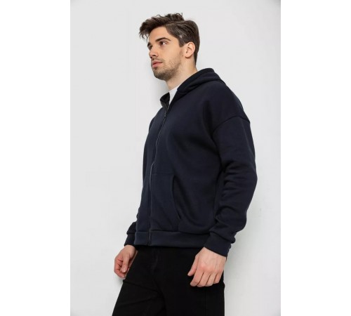 Кофта мужская на флисе с капюшоном, цвет темно-синий, 238R58697-1. Кофта мужская на флисе с капюшоном, цвет темно-синий, 238R58697-1.