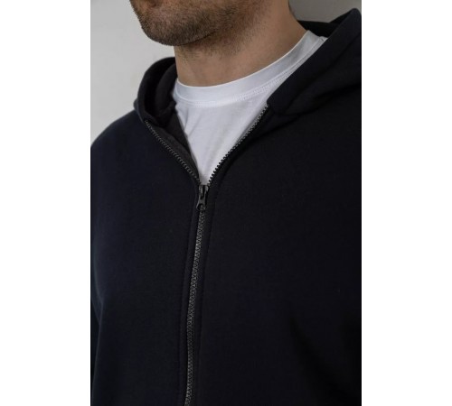 Кофта мужская на флисе с капюшоном, цвет темно-синий, 238R58697-1. Кофта мужская на флисе с капюшоном, цвет темно-синий, 238R58697-1.