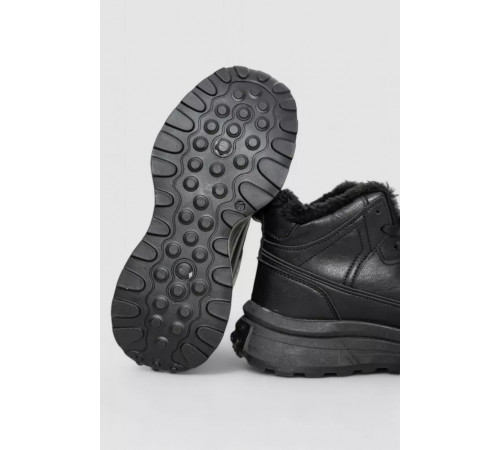 Кросівки жіночі на хутрі, колір чорний, 243R117-5