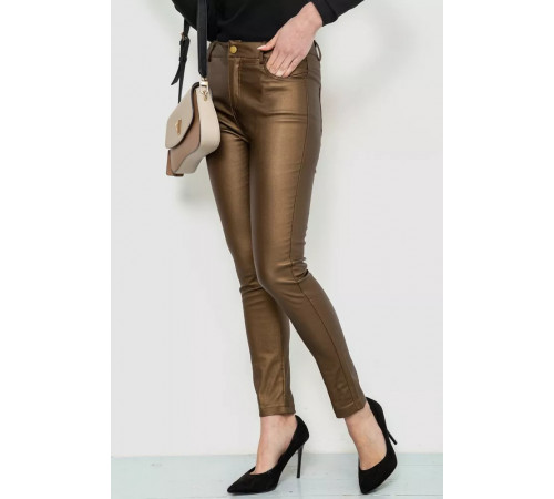 Штани жіночі стрейч, колір темно-золотистий, 246R3019