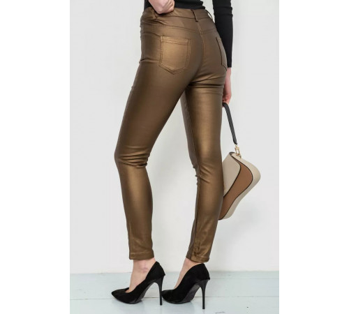 Штани жіночі стрейч, колір темно-золотистий, 246R3019