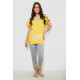 Піжама жіноча з принтом, колір жовтий, 243R1600-032