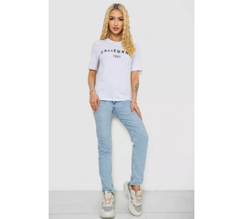 Футболка жіноча з принтом, колір білий, 241R134